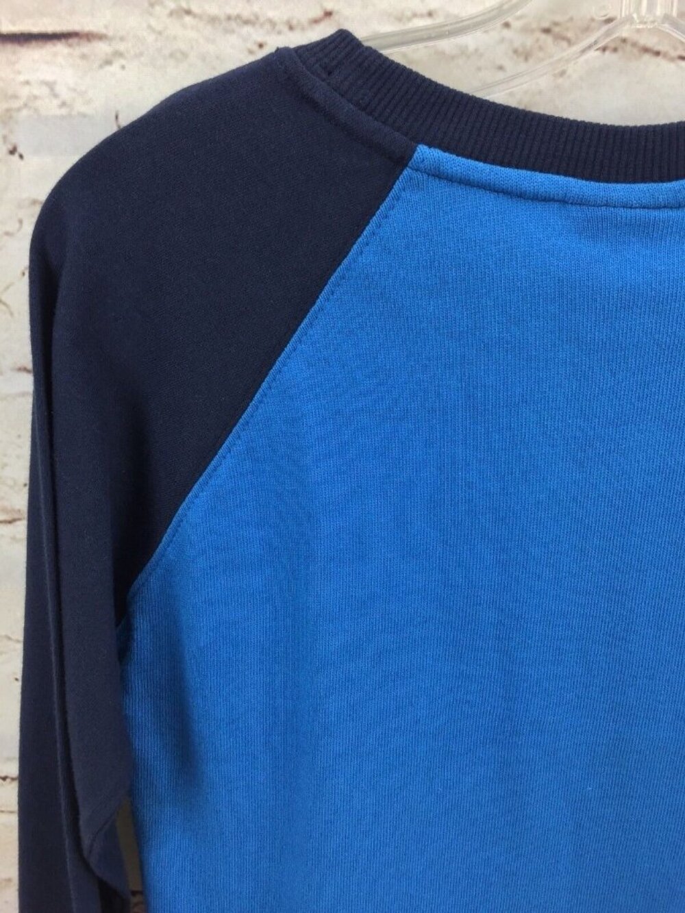 CR Rugged Boys Size 7 Blue & Yellow Football Applique Long Sleeve Raglan Shirt - Picture 7 of 7